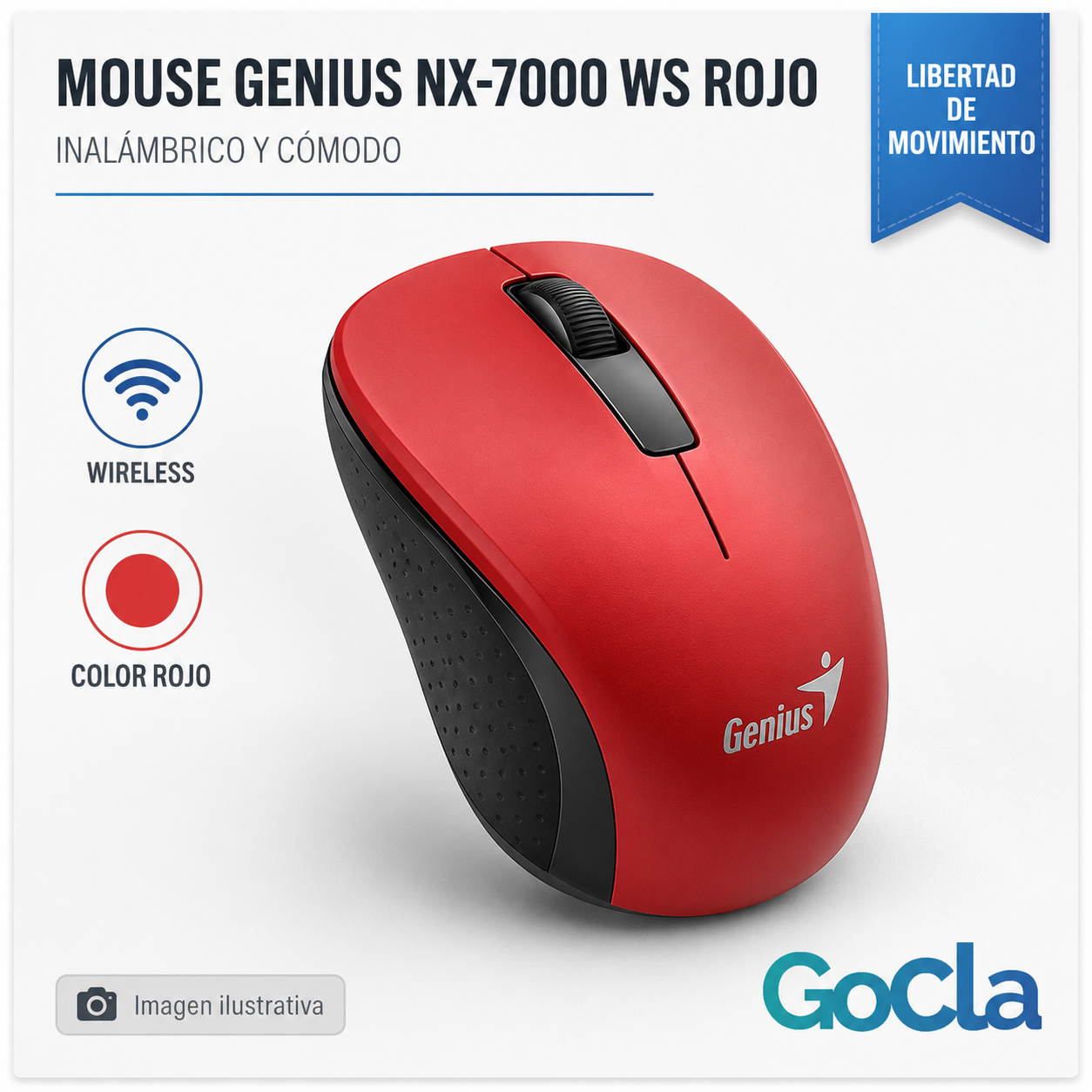 MOUSE GENIUS NX-7000 WS ROJO